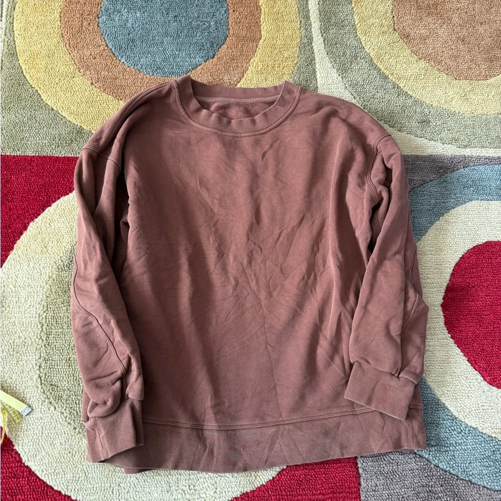 Lululemon Perfectly Oversized Crew Crewneck Sweatshirt Brown Fits like a S/M